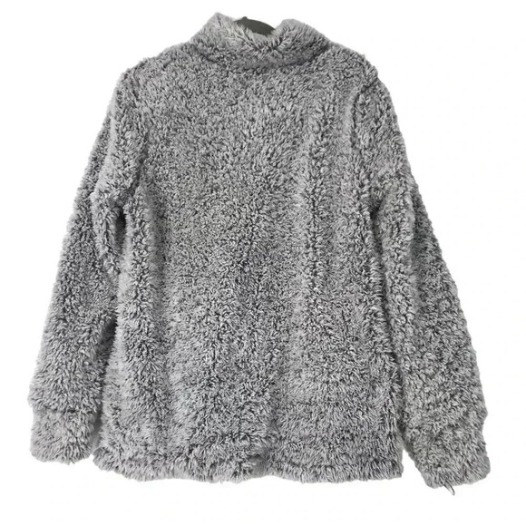 ORIGINAL WEATHERPROOF SWEATER LARGE VTG GRAY FUZZY COMFORTABLE PULLOVER JACKET - Picture 3 of 13